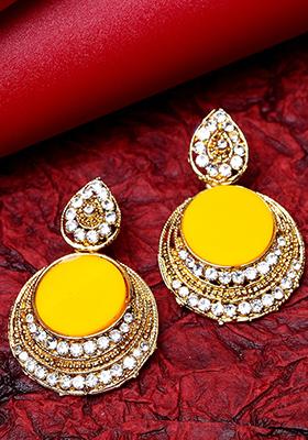 Yellow Cubic Zirconia Drop Earrings