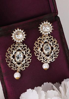 White Cubic Zirconia Drop Earrings