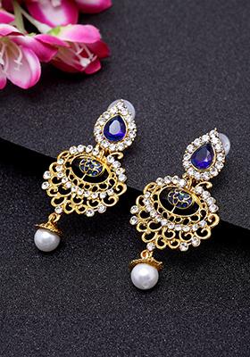 Blue Cubic Zirconia Drop Earrings