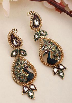Multicolour Artificial Stone Drop Earrings
