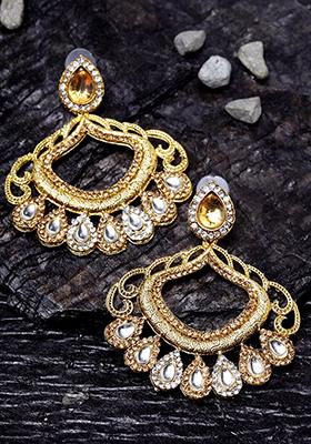Gold Plated Cubic Zirconia Drop Earrings