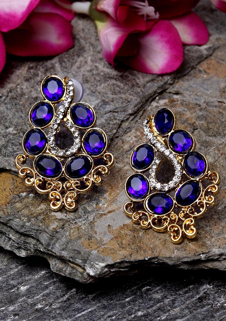 Artificial stone earrings discount