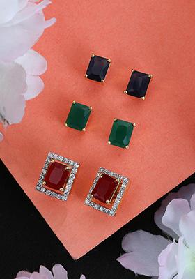 Multicolour American Diamond Dangler Earrings