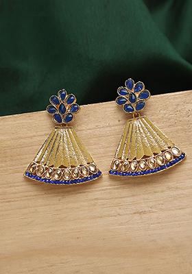 Blue Artificial Stone Dangler Earrings