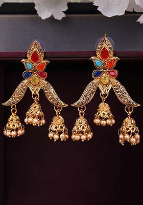 Multicolour Artificial Stone Bead Dangler Earrings