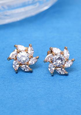 White American Diamond Dangler Earrings