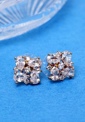 White American Diamond Dangler Earrings