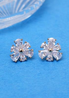 White American Diamond Dangler Earrings