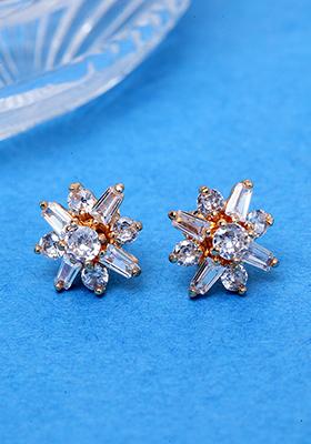 White American Diamond Dangler Earrings