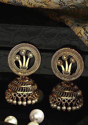 White Bead Dangler Earrings