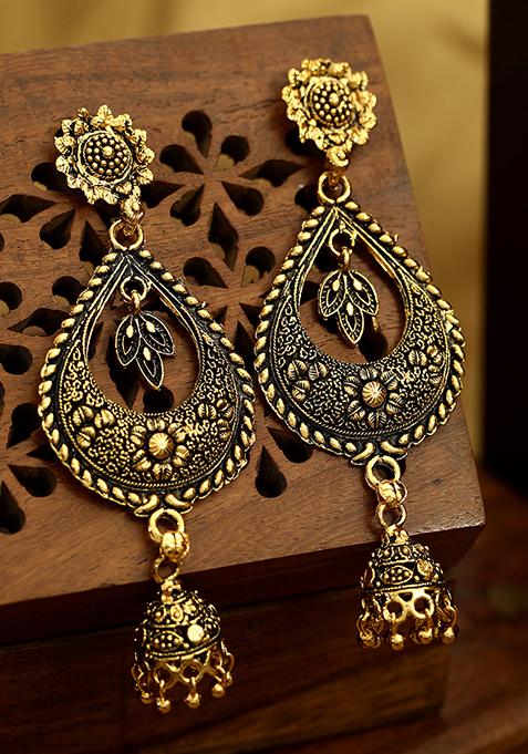 Metallic Tear Drop Earrings