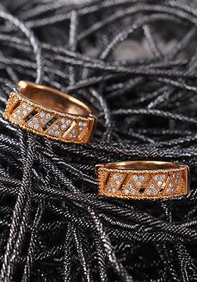 Gold Plated Cubic Zirconia Hoop Earrings