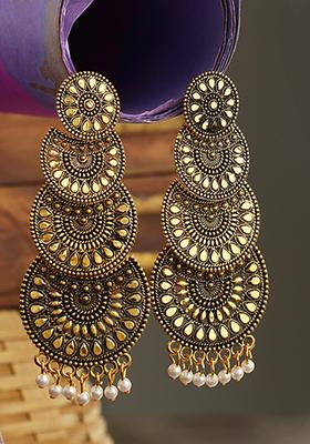 Gold Plated Bead Drop Earrings