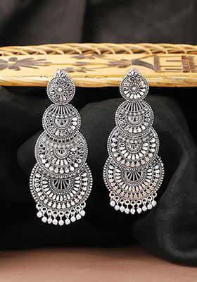Silver Plated Bead Drop Earrings