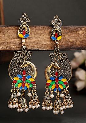 Multicolour Bead Drop Earrings