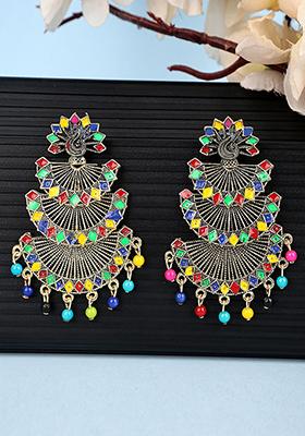 Multicolour Bead Drop Earrings
