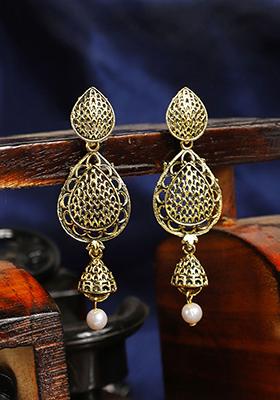 Gold Plated Bead Drop Earrings