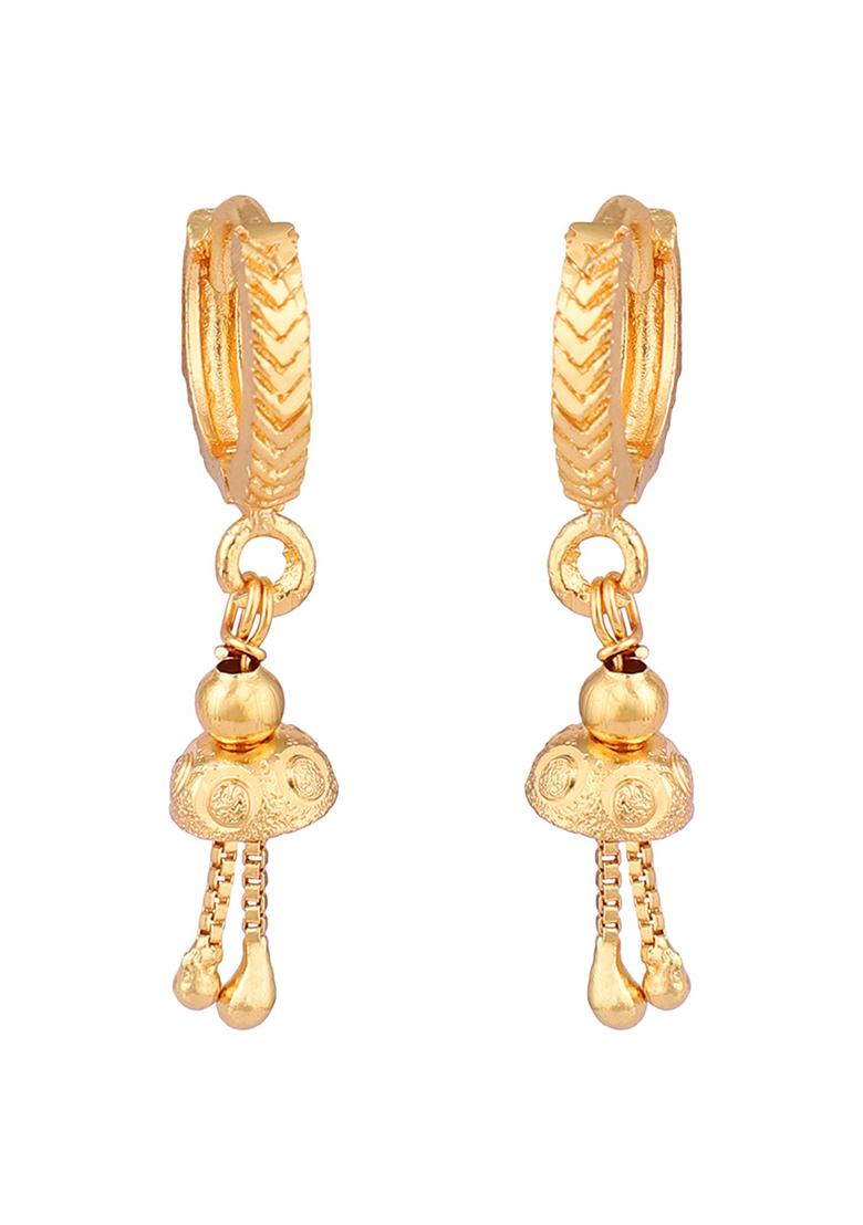 Gold Plated Drop Earrings - Indya