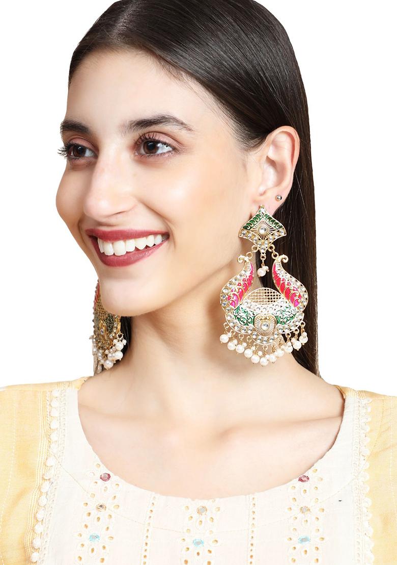 Multicolour Bead Drop Earrings - Indya