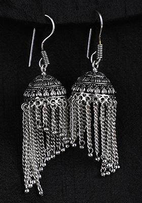 Silver Plated Jhumka Earrings