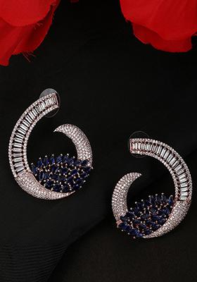 Blue American Diamond Stud Earrings