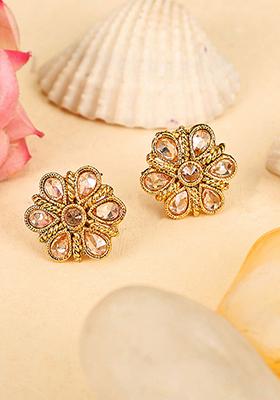 Gold Plated Cubic Zirconia Stud Earrings