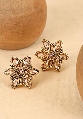 Gold Plated Cubic Zirconia Stud Earrings