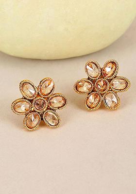 Gold Plated Cubic Zirconia Stud Earrings