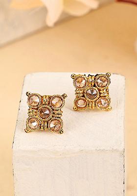 Gold Plated Cubic Zirconia Stud Earrings