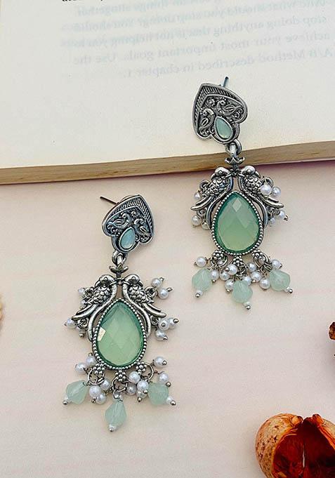 Silver Plated Cubic Zircon American Diamond Earrings