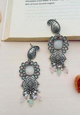 Silver Plated Cubic Zircon American Diamond Earrings