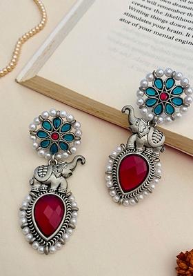 Silver Plated Cubic Zircon American Diamond Earrings