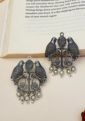 Silver Plated Cubic Zircon American Diamond Earrings