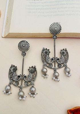 Silver Plated Cubic Zircon American Diamond Earrings