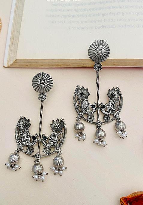 Silver Plated Cubic Zircon American Diamond Earrings