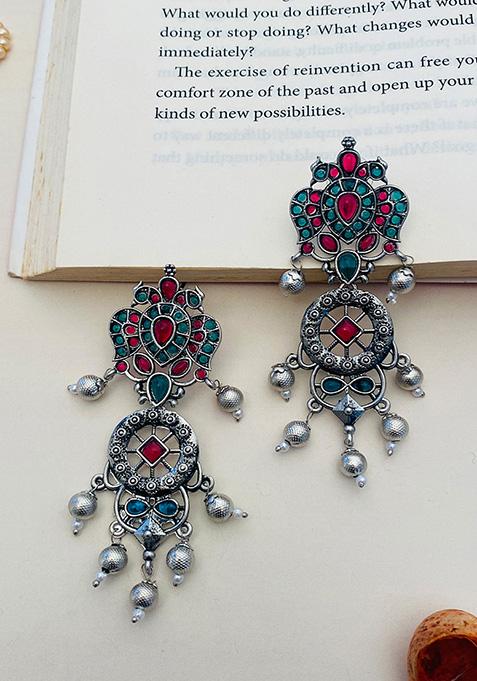 Silver Plated Cubic Zircon American Diamond Earrings