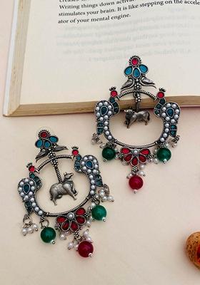 Silver Plated Cubic Zircon American Diamond Earrings