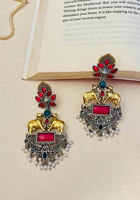 Silver Plated Cubic Zircon American Diamond Earrings