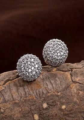 Silver Plated Cubic Zircon American Diamond Earrings