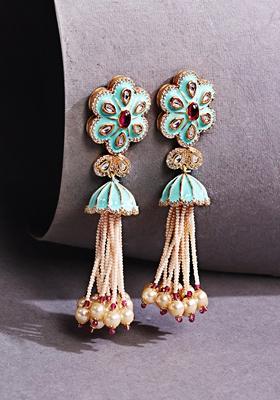 Gold Plated Cubic Zircon American Diamond Earrings