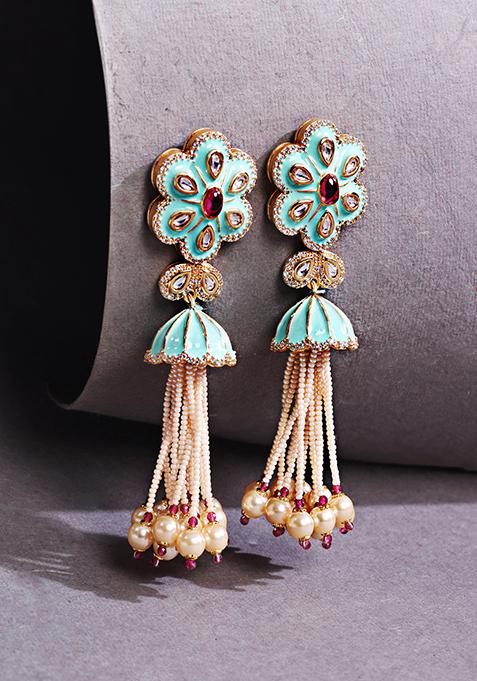 Gold Plated Cubic Zircon American Diamond Earrings