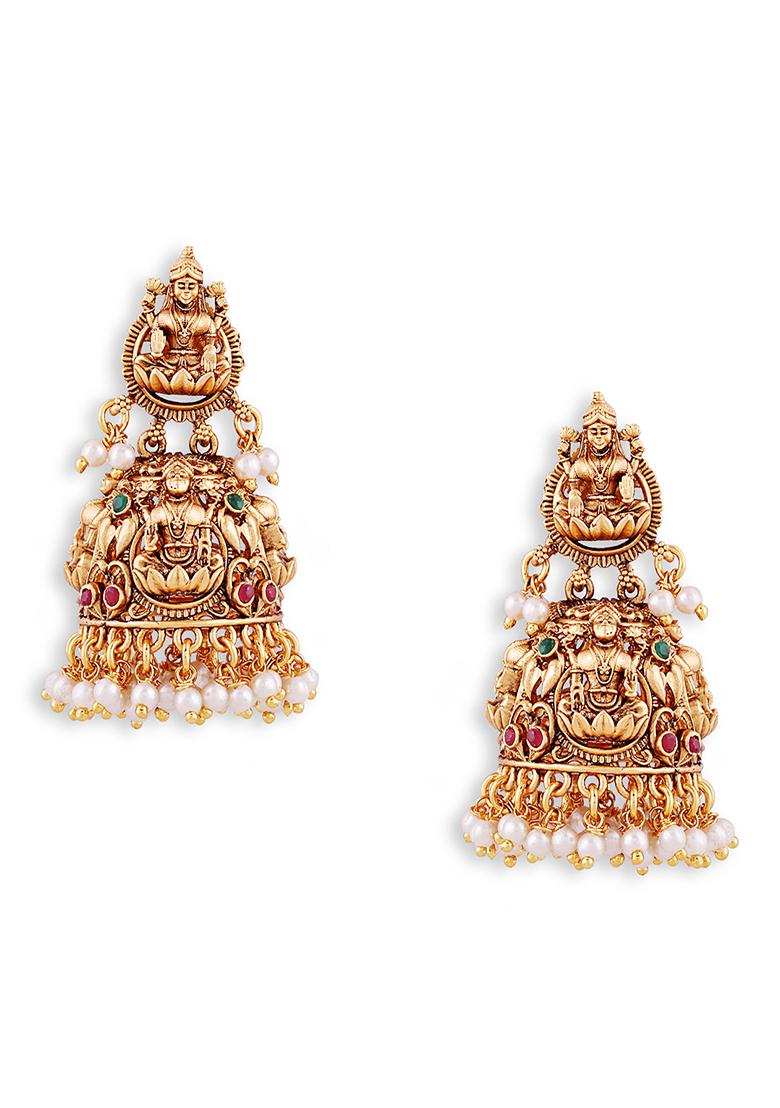 Gold Plated Cubic Zircon American Diamond Earrings - Indya