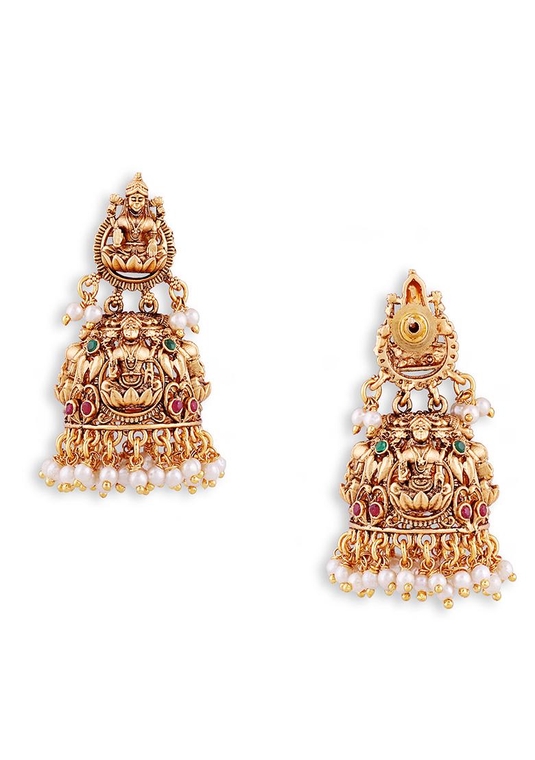 Gold Plated Cubic Zircon American Diamond Earrings - Indya