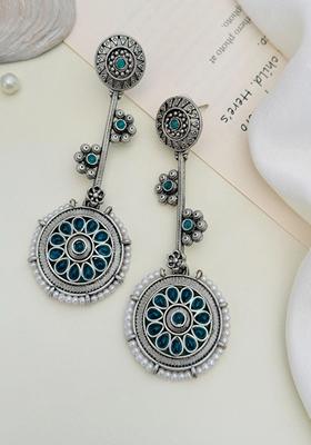 Silver Plated Cubic Zircon American Diamond Earrings