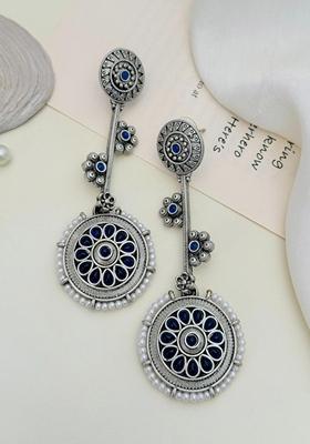 Silver Plated Cubic Zircon American Diamond Earrings