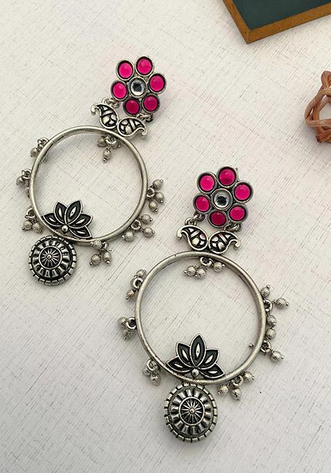 Silver Plated Cubic Zircon American Diamond Earrings