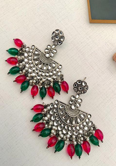 Silver Plated Cubic Zircon American Diamond Earrings