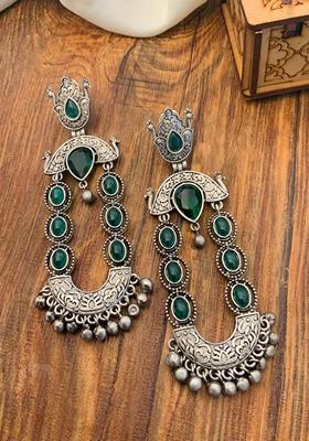 Silver Plated Cubic Zircon American Diamond Earrings