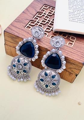 Silver Plated Cubic Zircon American Diamond Earrings