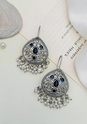 Silver Plated Cubic Zircon American Diamond Earrings